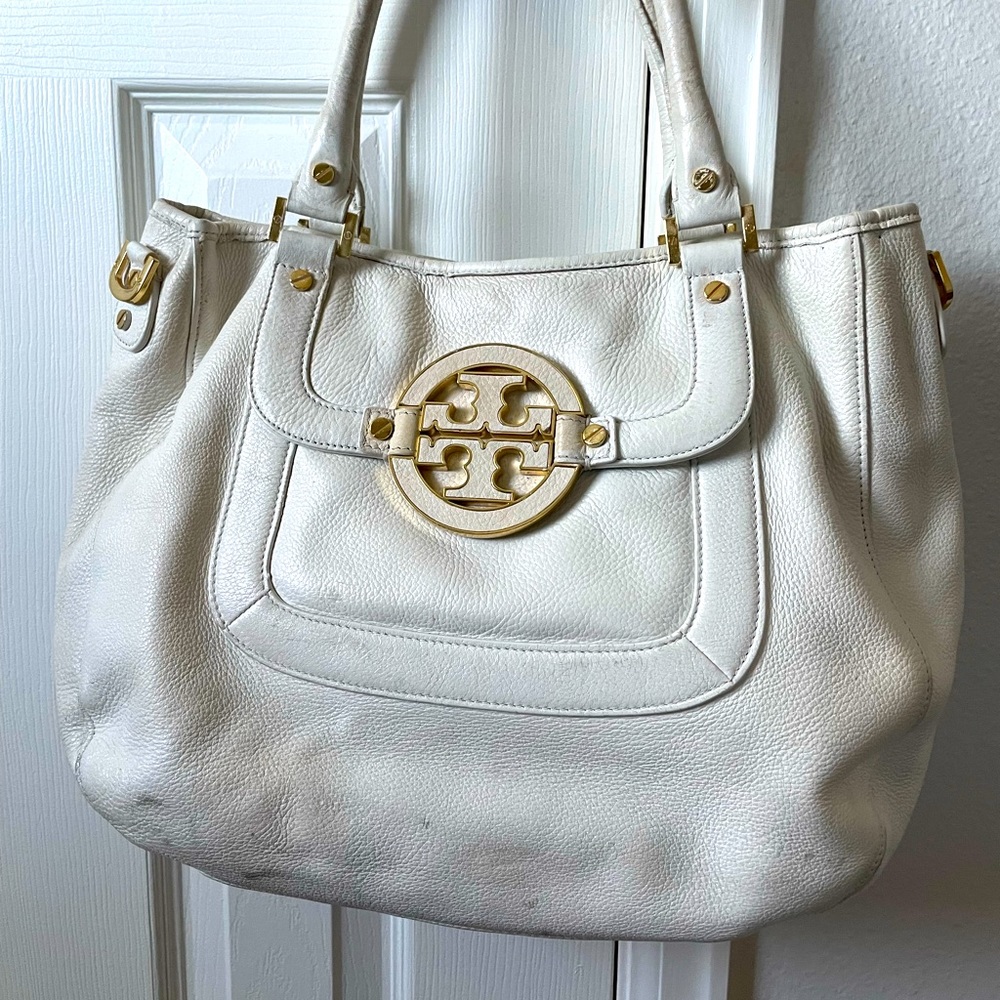 Tory Burch white leather bag
